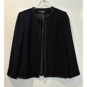 Kasper‎ Black Open Front Blazer Womens Size 12 (L)